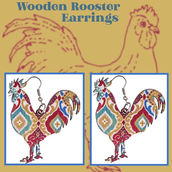 Trendy Lightweight Laser Cut Wooden Rooster NWT - Picture 2 of 6